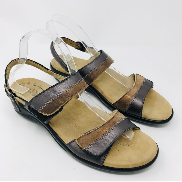 bronze metallic sandals